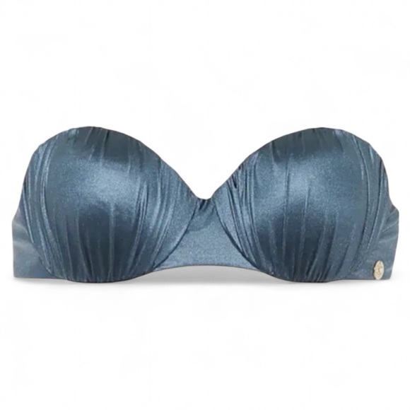 MaxMara Metallic Blue Leisure Estro Bikini Top - Picture 1 of 8